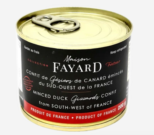 Gourmet Maison Fayard Homemade Sliced Duck Gizzard Confit 200g French Gourmet Free Shipping