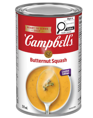 Campbell's Butternut Squash Soup Ready to Serve 510 mL Creamy Soup – Free Shipping