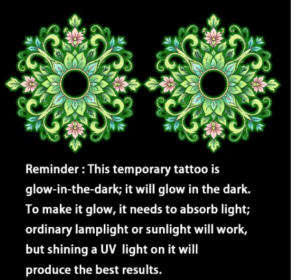 Luminous Demon Chest Temporary Tattoo Decal - Waterproof & Glow-in-the-Dark
