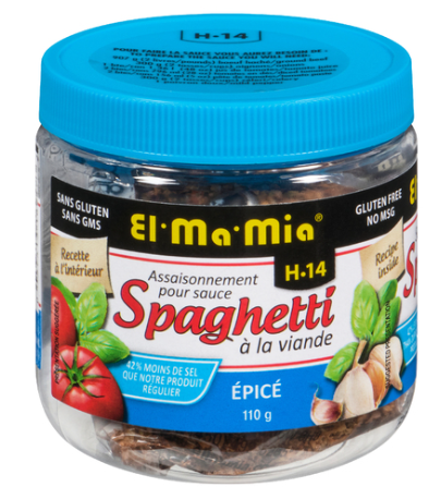 El-Ma-Mia H14 Gluten-Free  Regular Spaghetti Seasoning - Less Salt 110g (Pack of 3) | Free Shipping