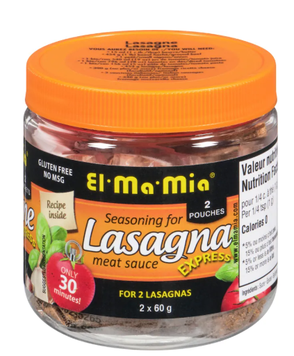 El-Ma-Mia Lasagna Meat Sauce Seasoning - 120g (Pack of 3) | Free Shipping