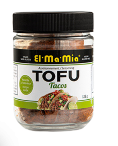 SEO Product Title: El-Ma-Mia Tofu Taco Seasoning Mix Jar 125g - Vegan & Gluten-Free | Free Shipping