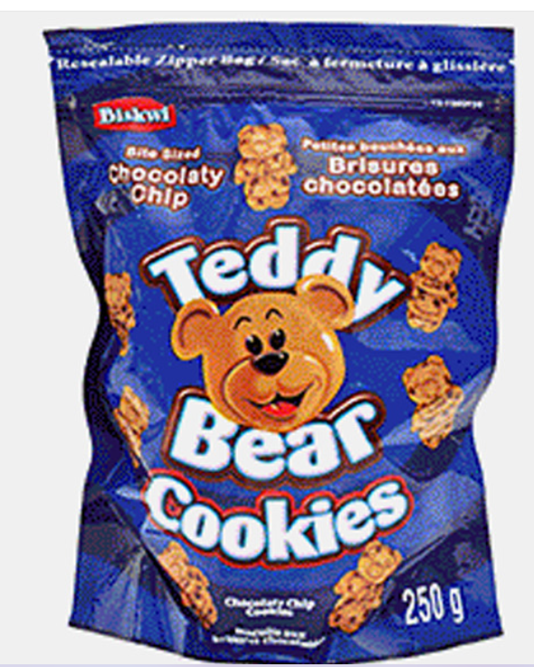 Diakwi Teddy Bear Chocolate Chip Cookies 200g X 2 | Crunchy Sweet Snack | Canadian Treat | FREE SHIPPING