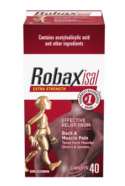ROBAXISAL Extra Strength Caplets | ASA 500mg + Methocarbamol 400mg | Back & Muscle Pain Relief | FREE SHIPPING 💊OTC Canada