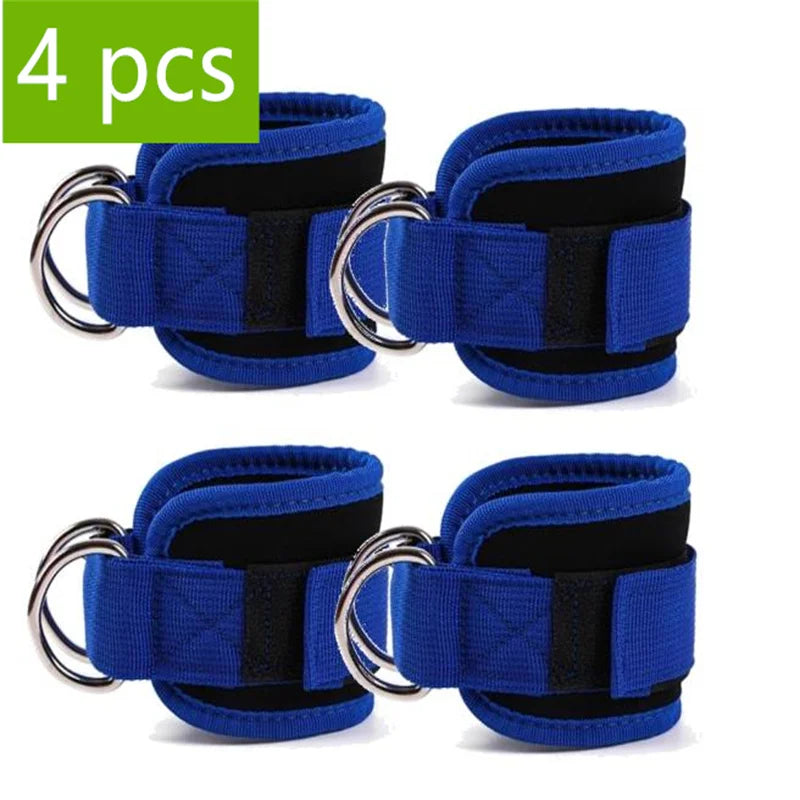 Cable Ankle Straps 1/2/4-Pack | Adjustable Double D-Ring Gym Ankle Cuffs | Glute & Leg Training | FREE SHIPPING 💪
