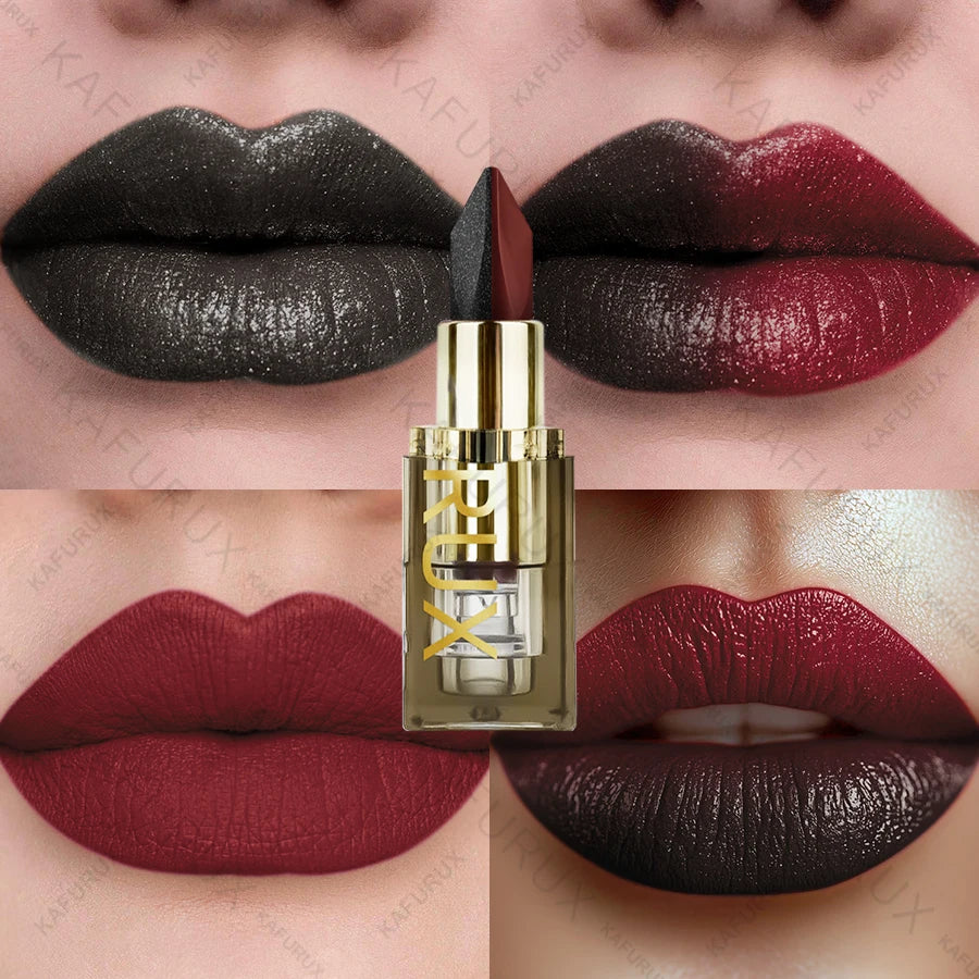 11 Color Two-tone  Lipstick Purple Black Glitter Matte 2 pc Lipsticks Makeup Easy To Use Lip Tint Makeup Gifts Red Black Cosmetics