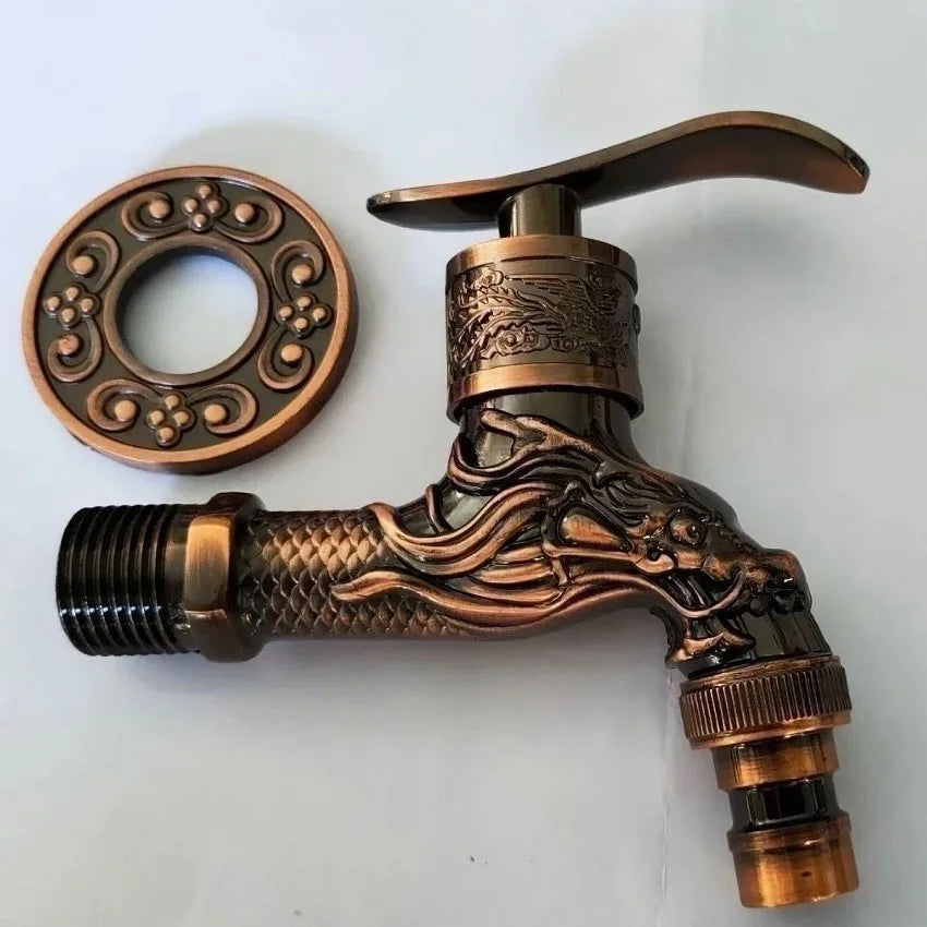 Antique Bronze Wall Mount Washing Machine Faucet Single Cold Water Mop Pool Tap Valve