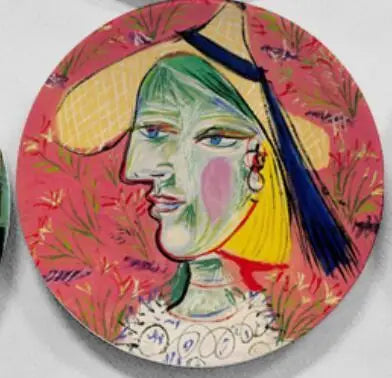 Picasso Inspired Abstract Ceramic Decorative Plate Wall Art Hanging Display Serving Tray