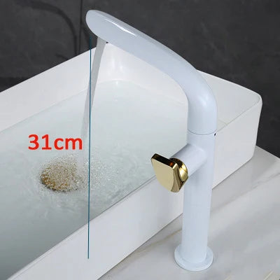 Brushed Gold Basin Faucet Brass Bathroom Faucet Mixer Tap Gold Wash basin Faucet Single Handle Hot & Cold Lavotory Faucet
