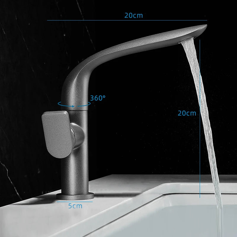 Brushed Gold Basin Faucet Brass Bathroom Faucet Mixer Tap Gold Wash basin Faucet Single Handle Hot & Cold Lavotory Faucet