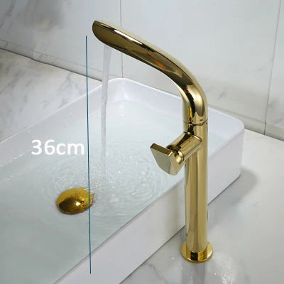 Brushed Gold Basin Faucet Brass Bathroom Faucet Mixer Tap Gold Wash basin Faucet Single Handle Hot & Cold Lavotory Faucet