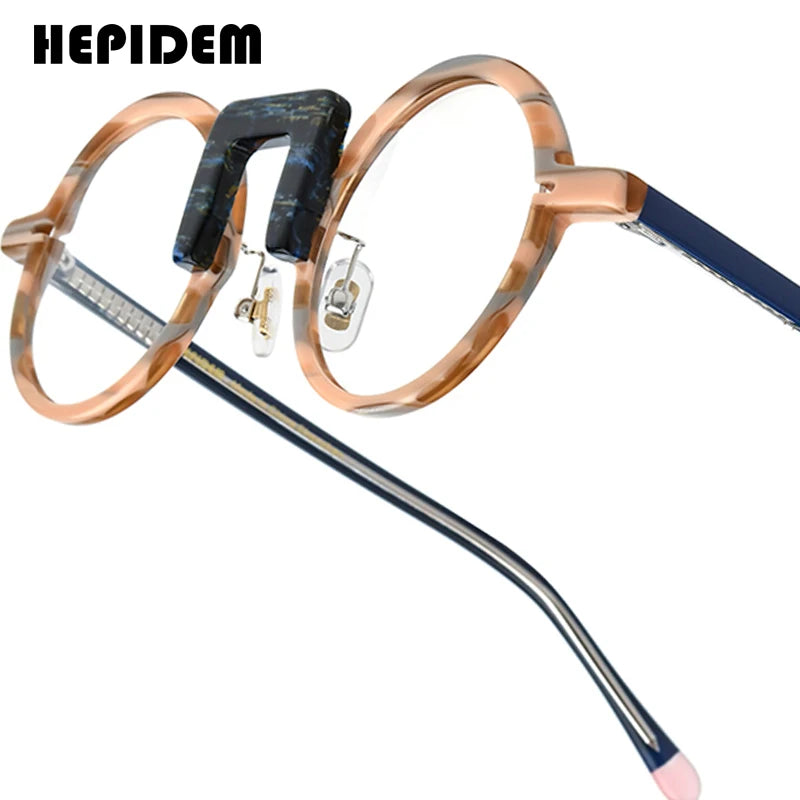 HEPIDEM   Multicolor Acetate Eyeglass Frames | Round Heart Design | Unisex Optical Spectacles | FREE SHIPPING 👓✨