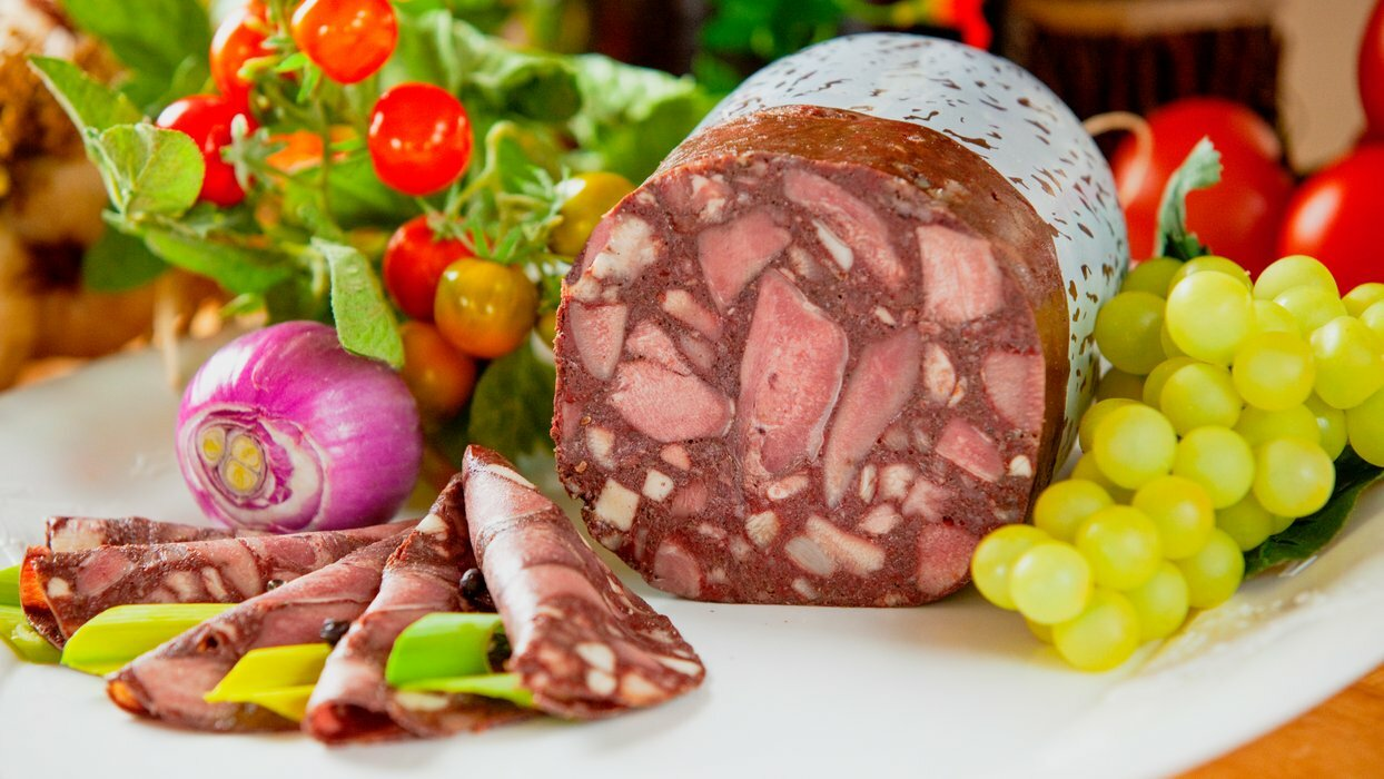 Blood and Tongue Sausage Traditional European Style Ready to Eat Deli Meat