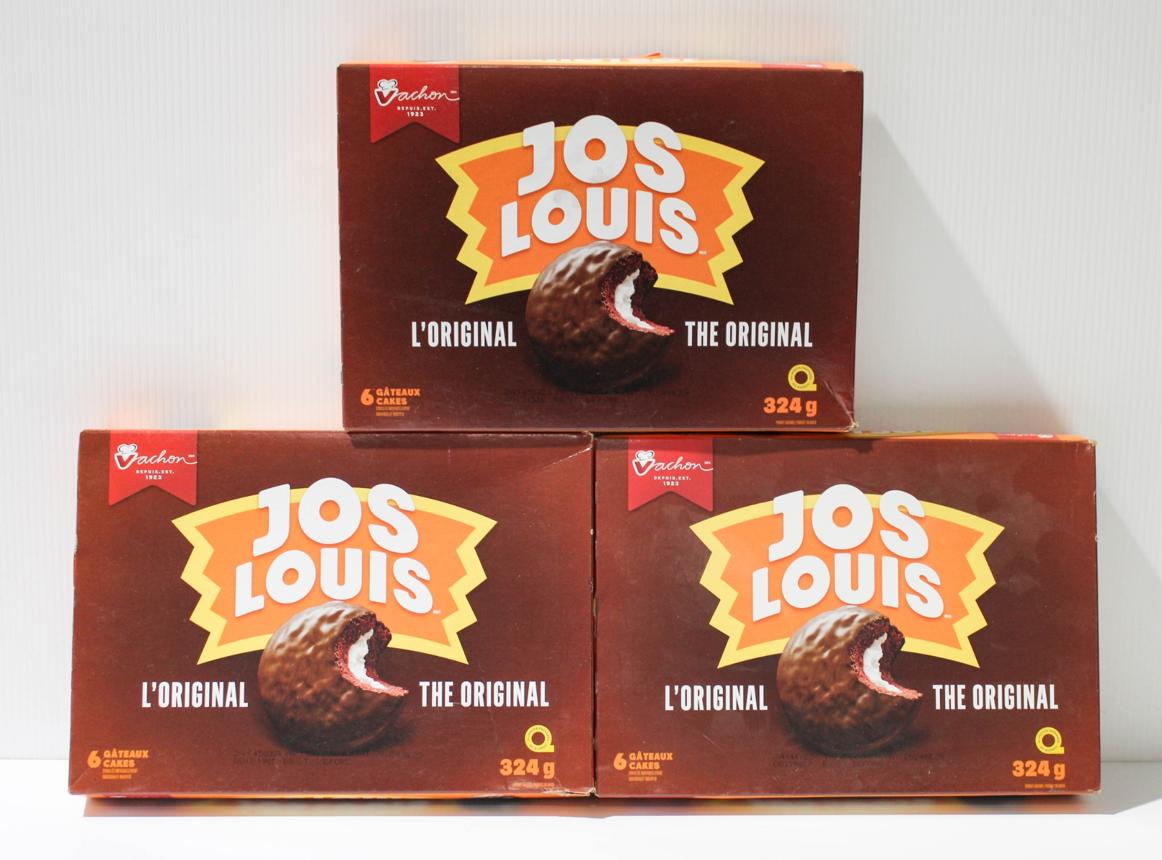 3 Boxes Vachon ORIGINAL Jos Louis Cakes 324g – 18 Total Chocolate Snack Cakes – Free Shipping