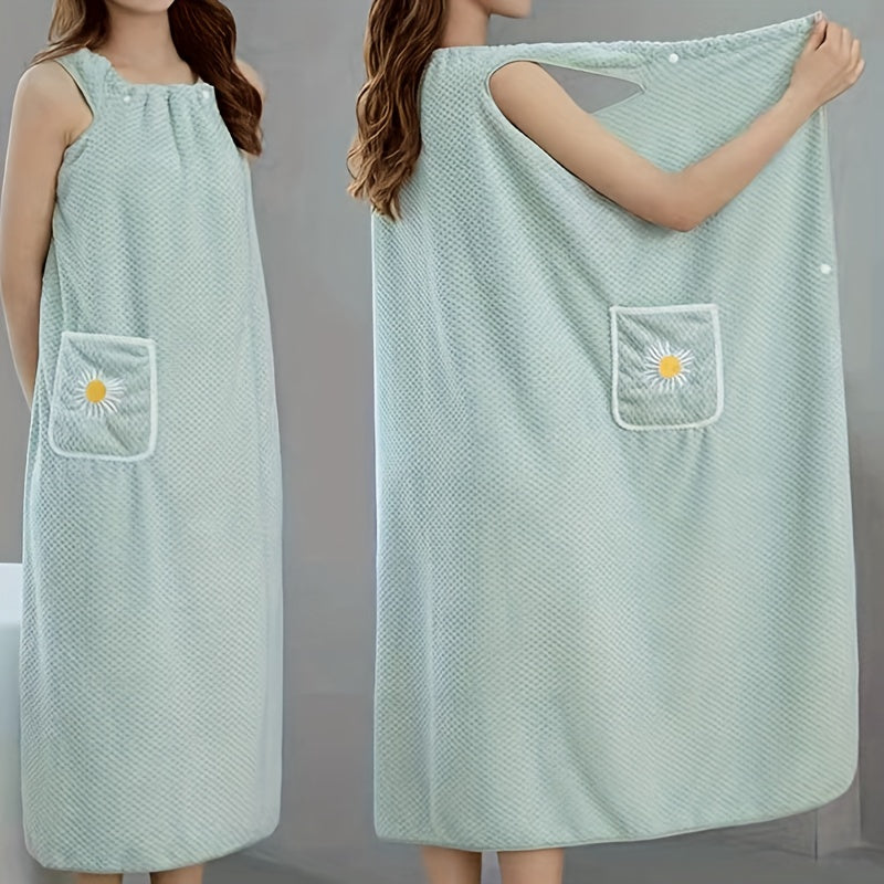 Extra Long Floral Bath Towel – Super Absorbent Soft Pink Spa & Sauna Towel