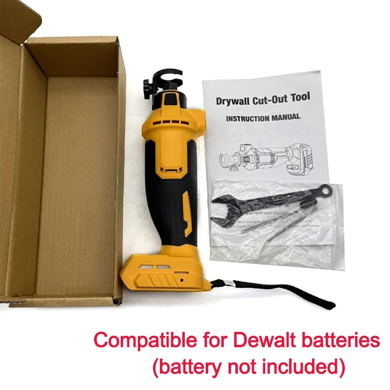 Brushless 3-Speed Electric Drywall Cut-Out Tool — 30,000 RPM Cordless Rotary Saw for DeWalt/Makita Batteries
