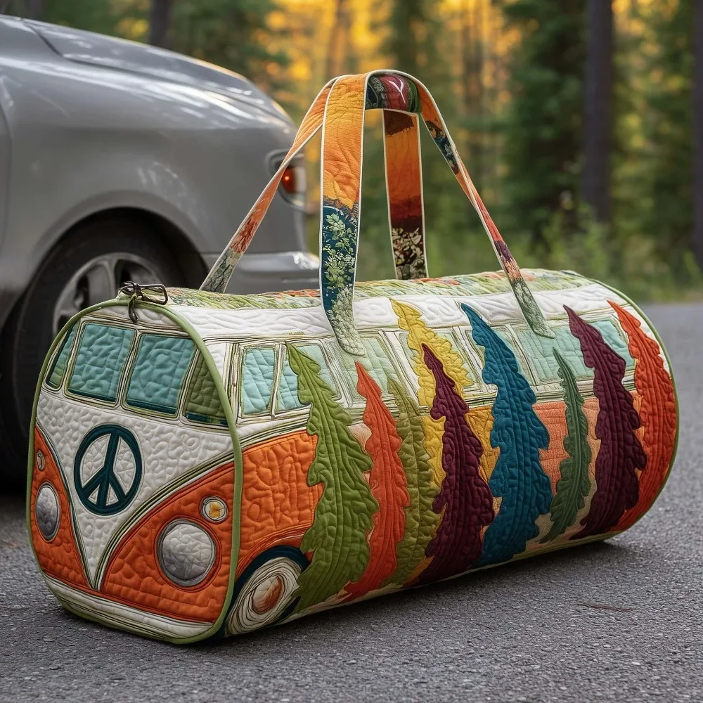 Adjustable Strap Quilted Duffle Bag – Large Capacity 3D Quilted Travel Tote Bag