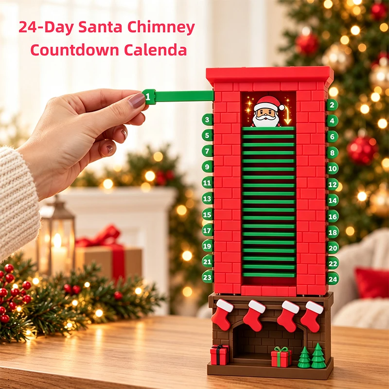 3D Printed Santa Chimney Advent Calendar | 24-Day Christmas Countdown | Interactive Holiday Decor | FREE SHIPPING 🎅🎄