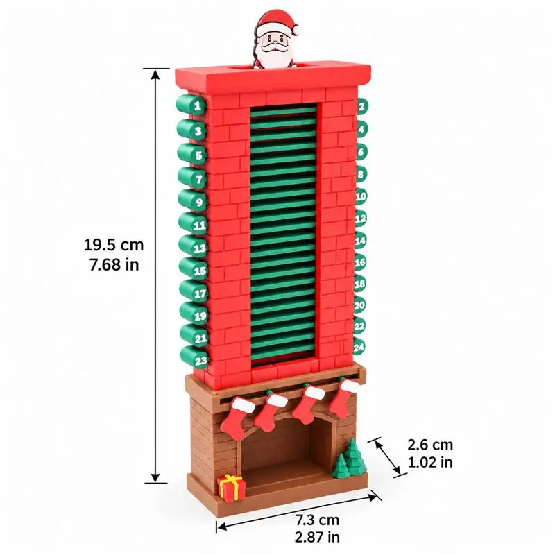 3D Printed Santa Chimney Advent Calendar | 24-Day Christmas Countdown | Interactive Holiday Decor | FREE SHIPPING 🎅🎄