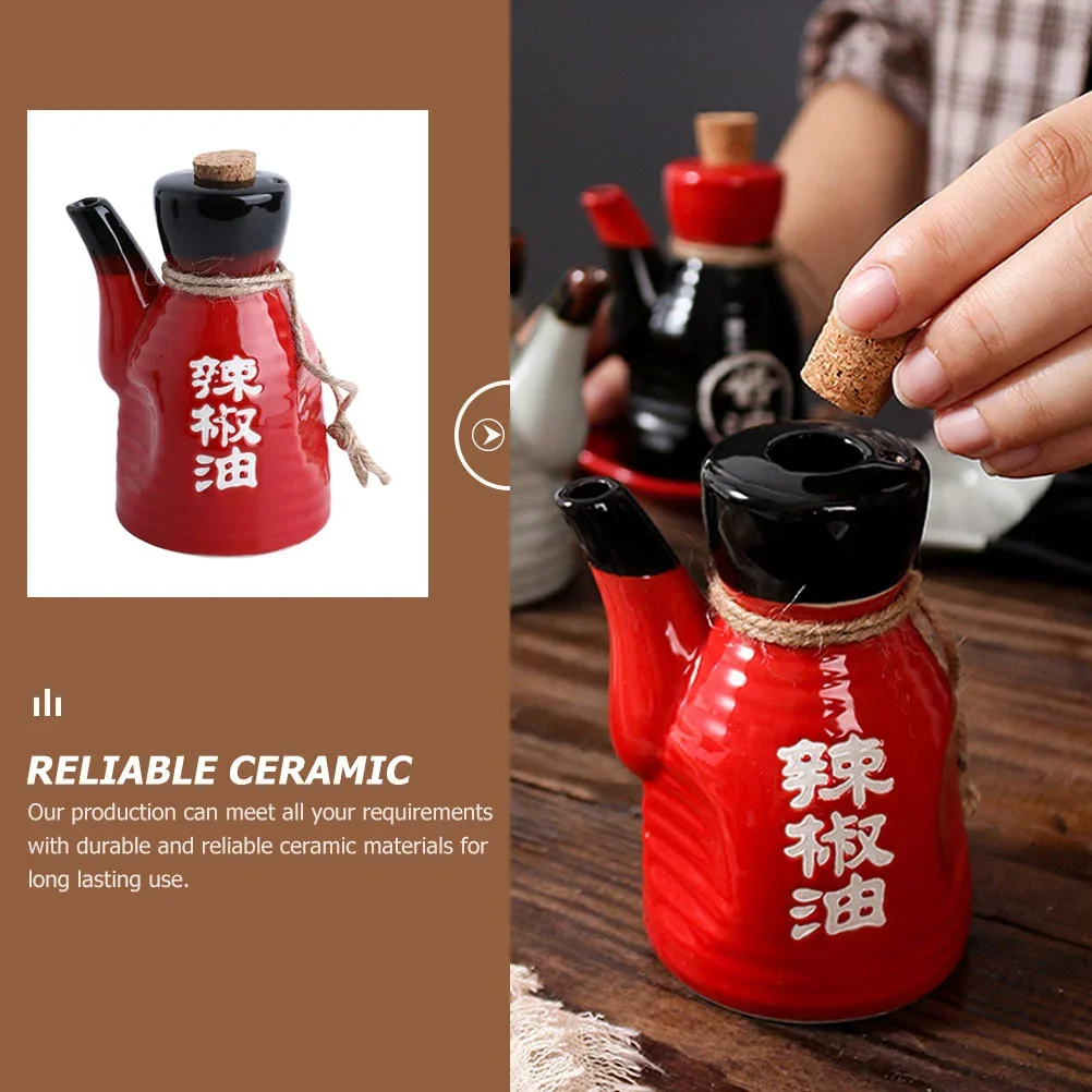 Black Soy Sauce Bottle Ceramic Condiment Dispenser Japanese Style Oil Pot Spice Jar Home Seasoning Container Kitchen Dining Bar