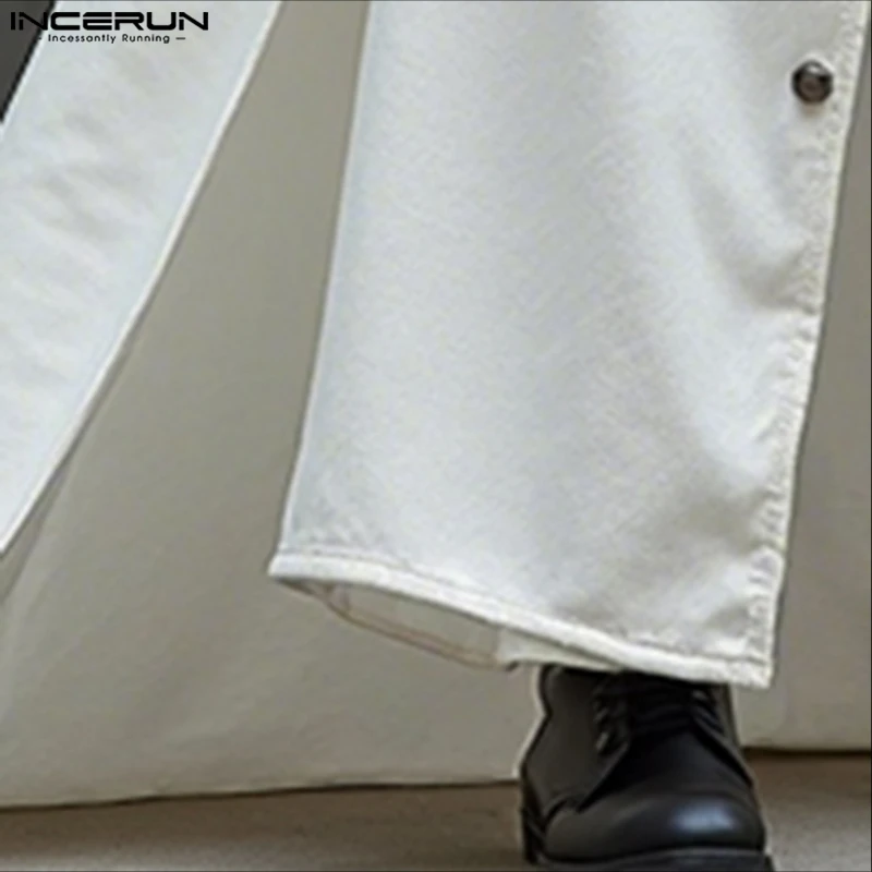 INCERUNMen's Longline Stand Collar Vest Sleeveless Button Front Irregular Waistcoat Casual Streetwear S-5XL