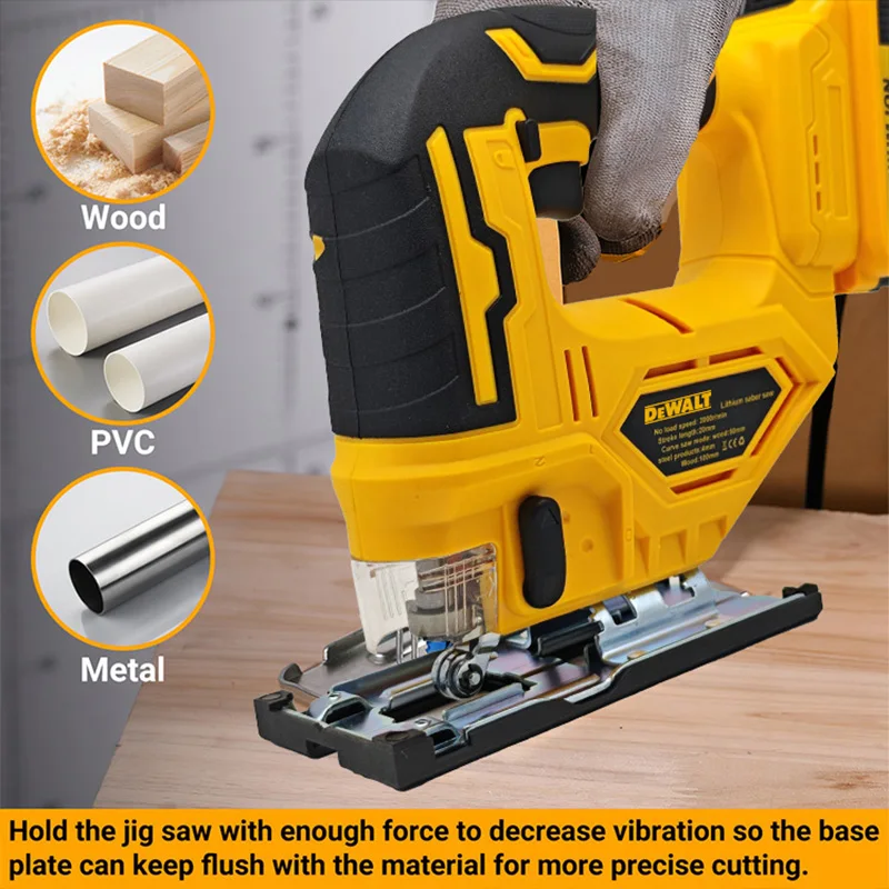 DEWALT 20V Cordless Brushless Jig Saw 3000RPM Portable Adjustable Woodworking Power Tool