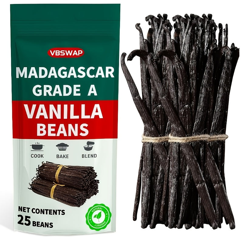 25 Madagascar Vanilla Beans Grade A | 5-Inch Whole Vanilla Pods for Extract & Baking | FREE SHIPPING 🌿🍰