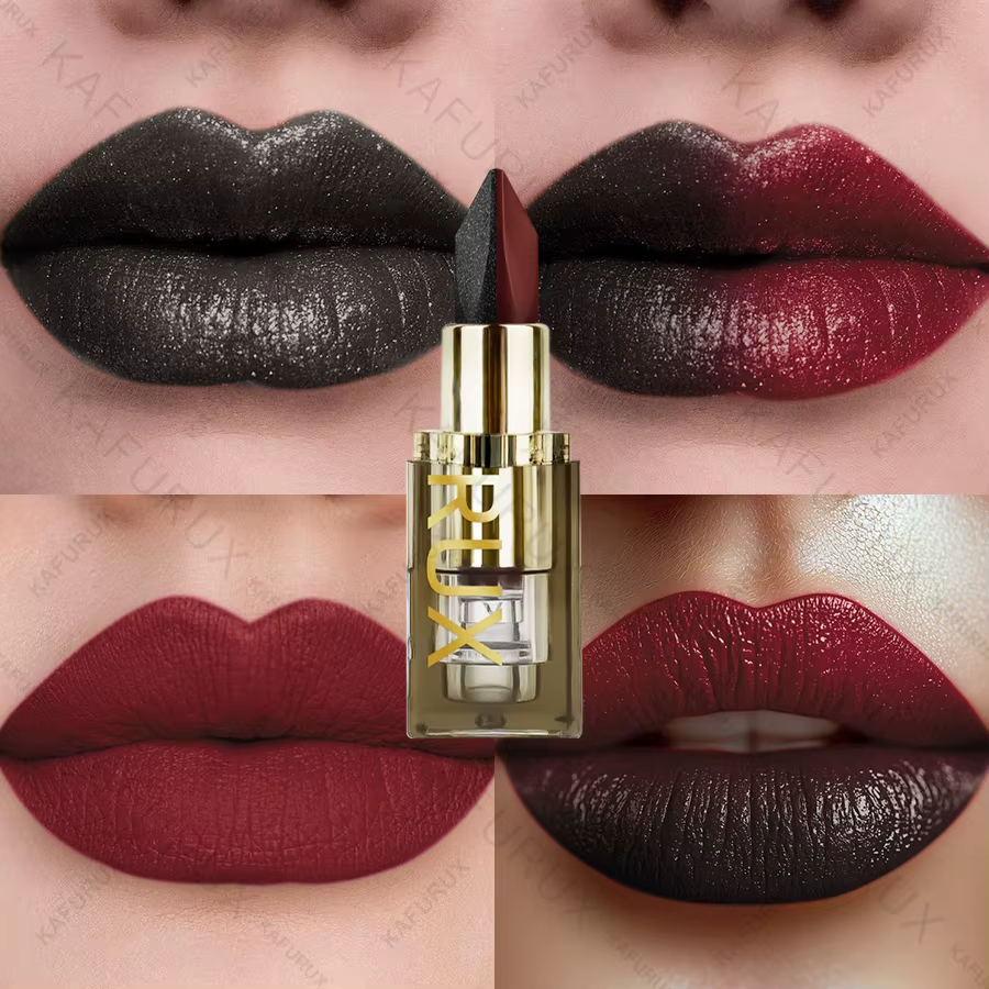 11 Color Two-tone  Lipstick Purple Black Glitter Matte 2 pc Lipsticks Makeup Easy To Use Lip Tint Makeup Gifts Red Black Cosmetics