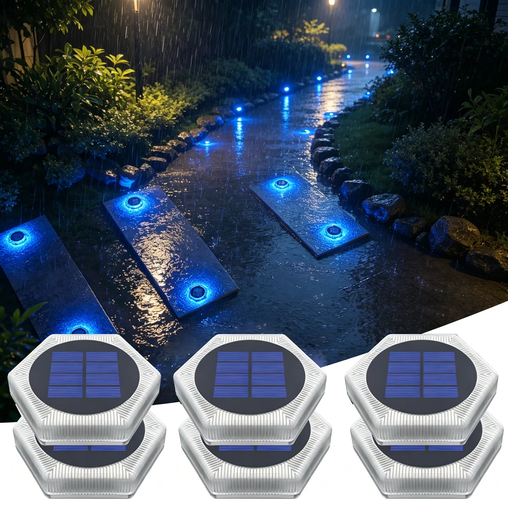 Solar Ground Light Waterproof IP68 Heavy Duty Solar Deck Light for Driveway Pathway Step Garden Outdoor LED Pathway Lighting