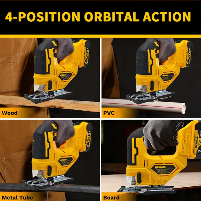 DEWALT 20V Cordless Brushless Jig Saw 3000RPM Portable Adjustable Woodworking Power Tool