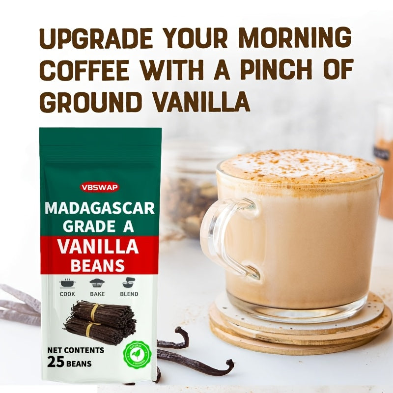 25 Madagascar Vanilla Beans Grade A | 5-Inch Whole Vanilla Pods for Extract & Baking | FREE SHIPPING 🌿🍰