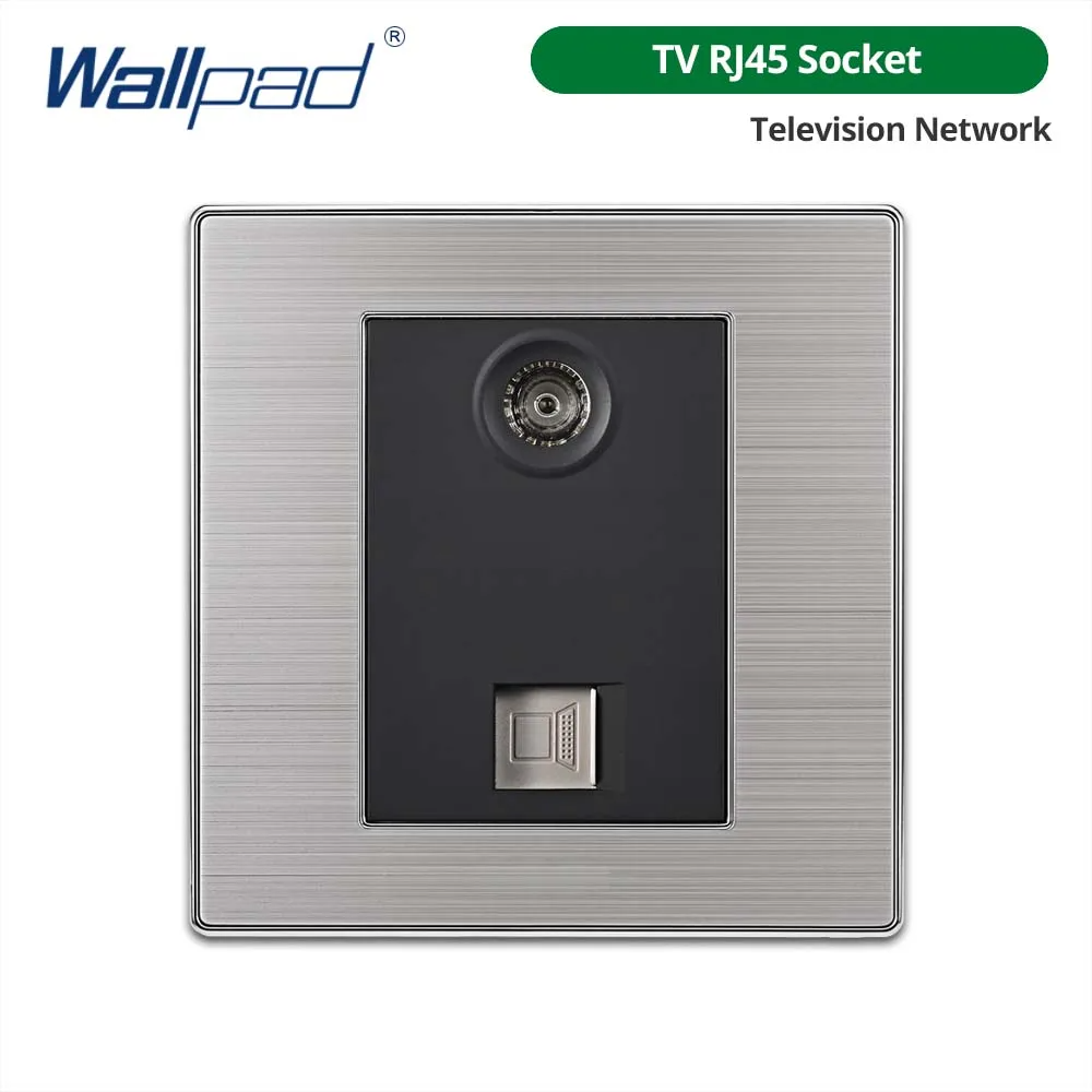 Wallpad LED Light Switch Wall Switches Stainless steel Panel Sockets One-side Click Acrylic Button Interrupteur AC110~250V