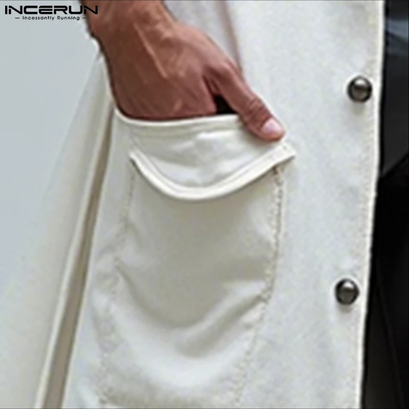 INCERUNMen's Longline Stand Collar Vest Sleeveless Button Front Irregular Waistcoat Casual Streetwear S-5XL