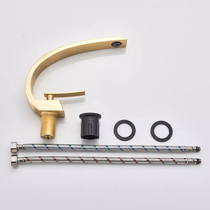 Bathroom Basin Faucet Deck Mount Hot & Cold Water Mixer Tap – Creative Curved Design | Free Shipping