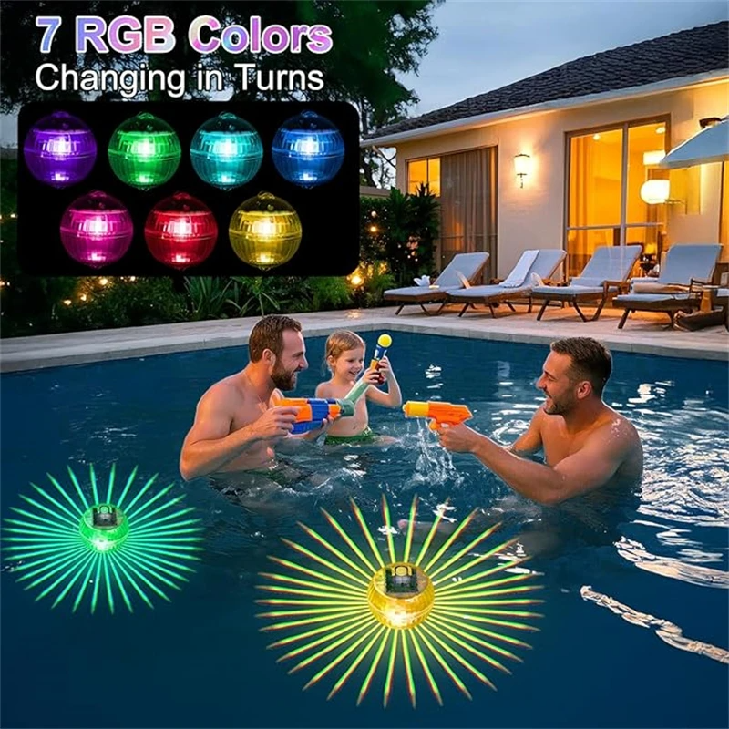Solar Floating Pool Lights RGB Color Changing LED Waterproof Outdoor Hanging Lamp | Free Shipping