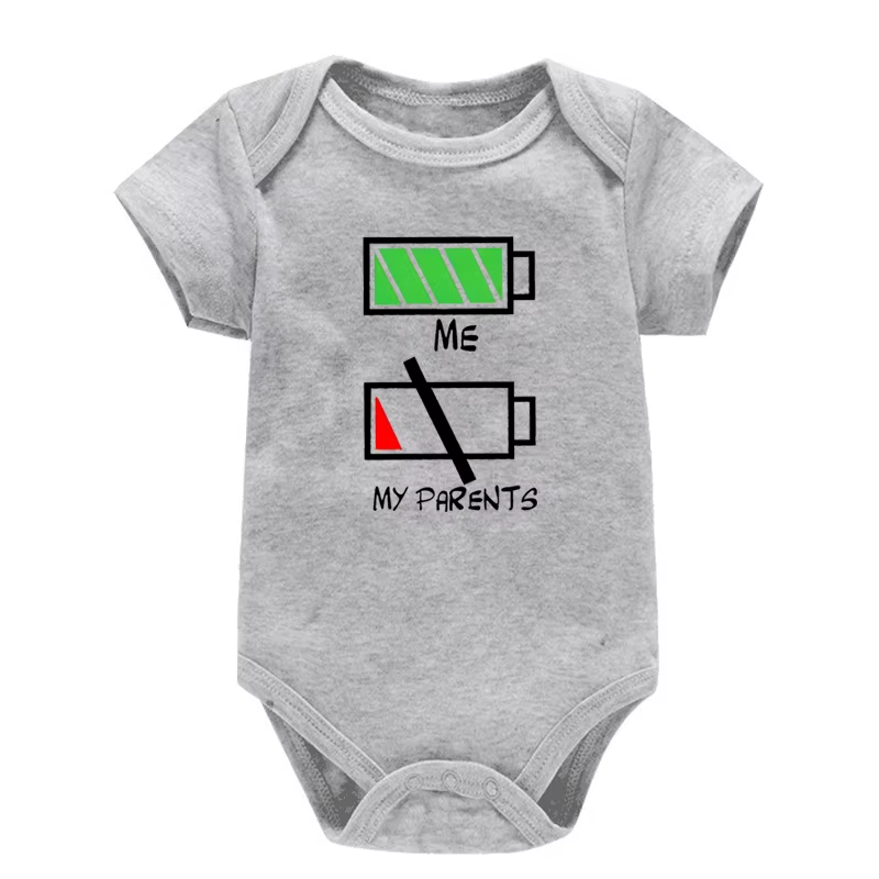 Girls Boys Funny Me Vs My Parents Graphic Infant Cotton Jumpsuit Fashion Funny Parents Low Battery Full Energy Baby Clothing