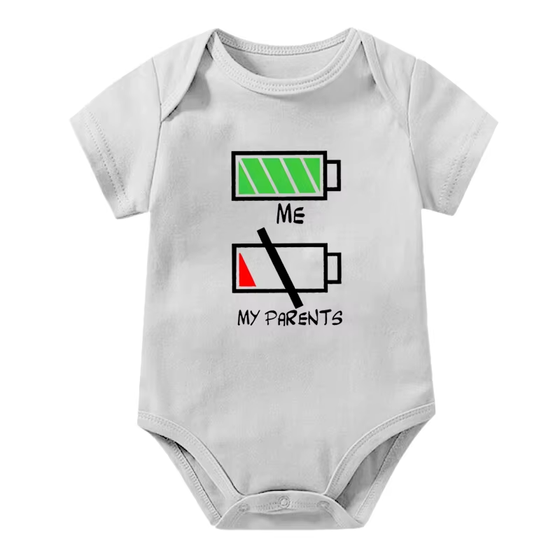 Girls Boys Funny Me Vs My Parents Graphic Infant Cotton Jumpsuit Fashion Funny Parents Low Battery Full Energy Baby Clothing