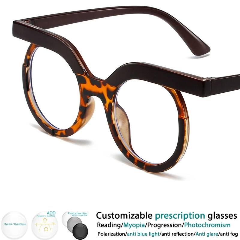 Round Owl Style Blue Light Glasses | Unisex Clear Optical Frames | Prescription Customizable Eyewear   FREE SHIPPING 👓✨