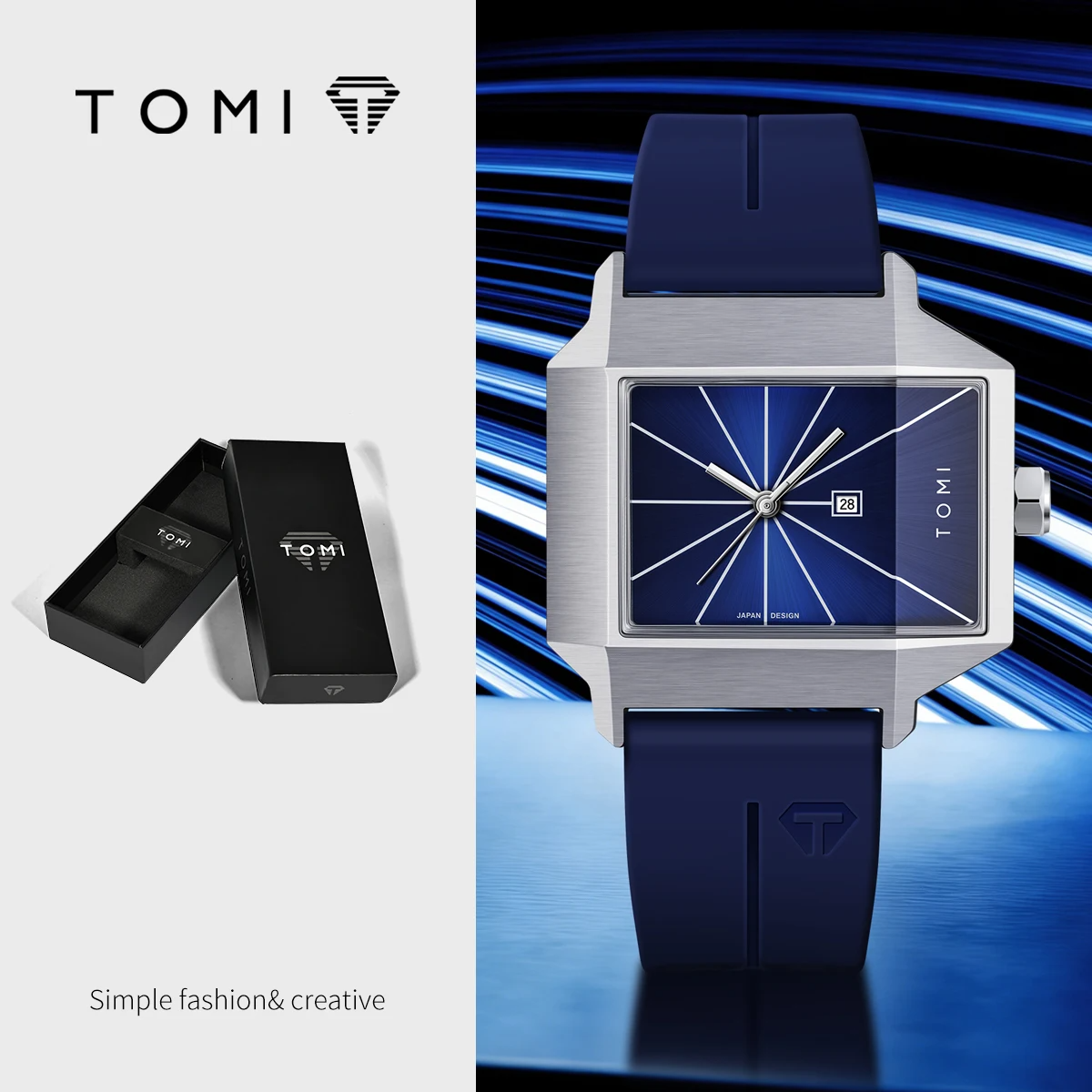 TOMI Simple Men's Watch New Calendar Quartz Business Fashion Wristwatch Textured Men's Gift