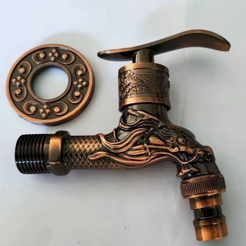 Antique Bronze Wall Mount Washing Machine Faucet Single Cold Water Mop Pool Tap Valve