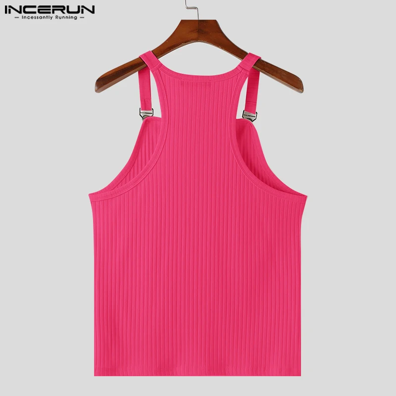 INCERUN Men's Knitted Tank Top | Solid Color Button Sleeveless Vest | Summer Streetwear Casual Fitness Fashion | FREE SHIPPING