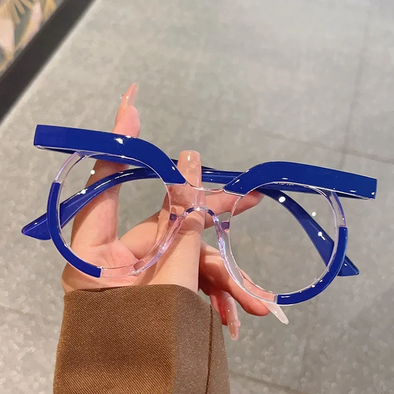 Round Owl Style Blue Light Glasses | Unisex Clear Optical Frames | Prescription Customizable Eyewear   FREE SHIPPING 👓✨