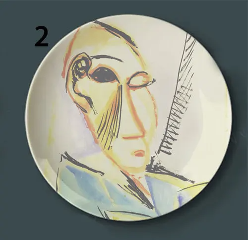 Picasso Inspired Abstract Ceramic Decorative Plate Wall Art Hanging Display Serving Tray