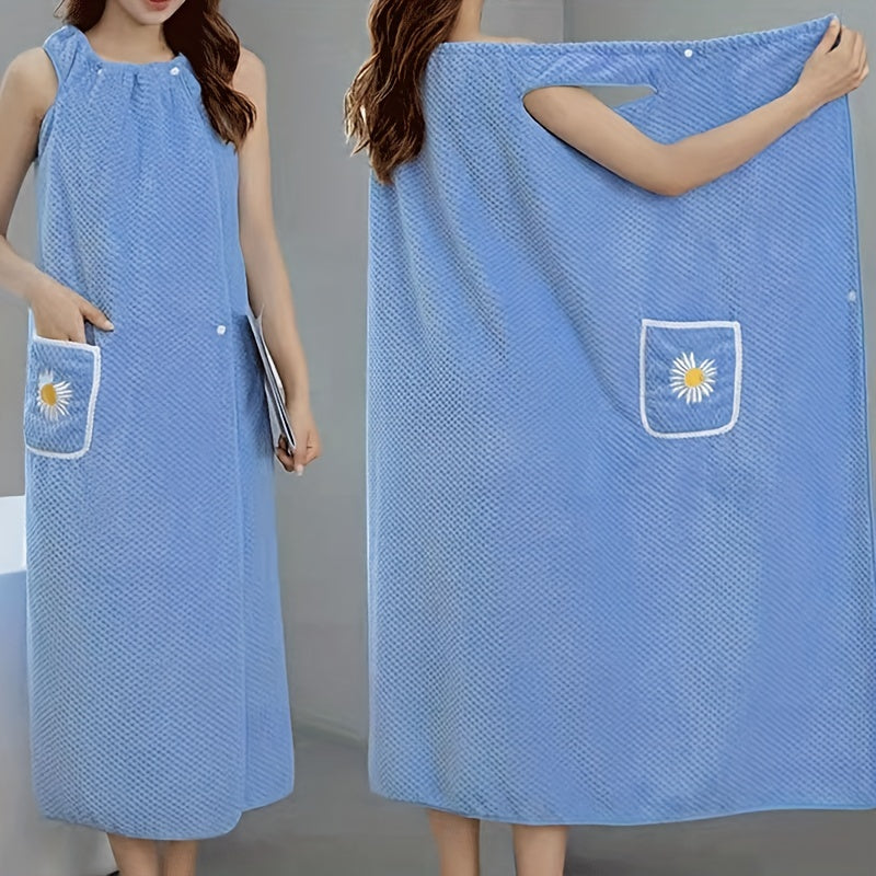 Extra Long Floral Bath Towel – Super Absorbent Soft Pink Spa & Sauna Towel