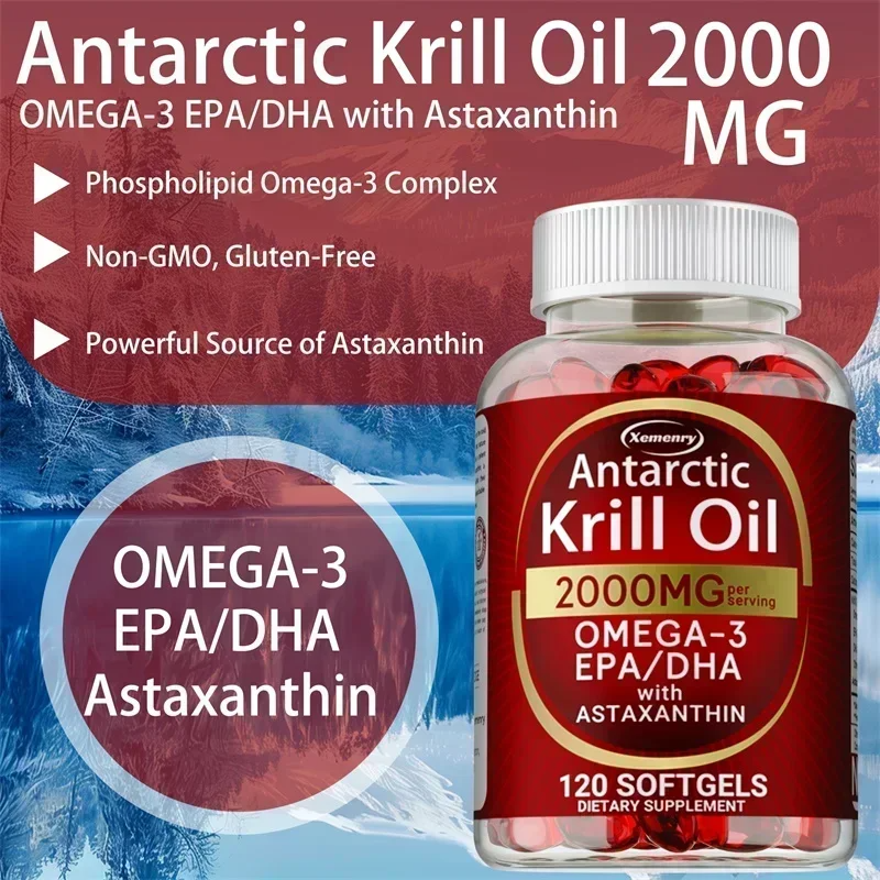 Antarctic Krill Oil Capsules – Brain Joint Heart & Immune Support  | Free Shipping
