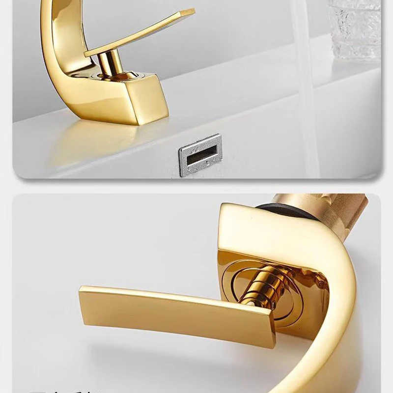 Bathroom Basin Faucet Deck Mount Hot & Cold Water Mixer Tap – Creative Curved Design | Free Shipping