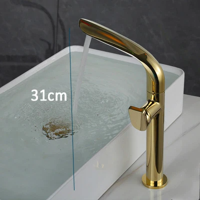 Brushed Gold Basin Faucet Brass Bathroom Faucet Mixer Tap Gold Wash basin Faucet Single Handle Hot & Cold Lavotory Faucet