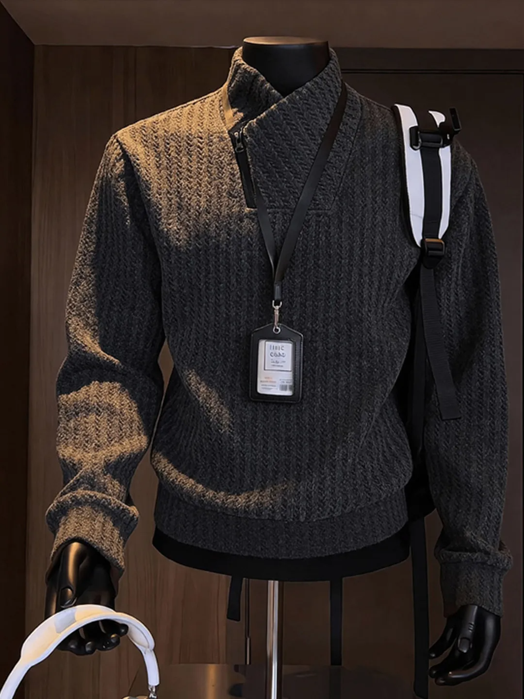 Men's Thickened Zipper Collar Hoodie — Heavyweight Autumn Winter Top