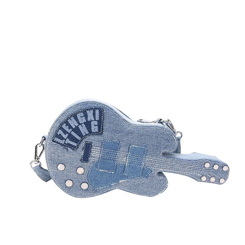 Women's Denim Guitar-Shaped Crossbody Bag | Musical Shoulder Purse & Handbag | Unique Fashion Bag | FREE SHIPPING 🎸👜