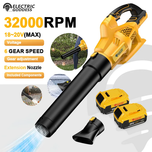Electric Goddess Cordless Brushless Air Blower – Powerful Jet Turbo Leaf Blower for DeWalt 20V Batteries